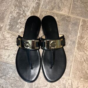 Michael Kors black and gold sandal